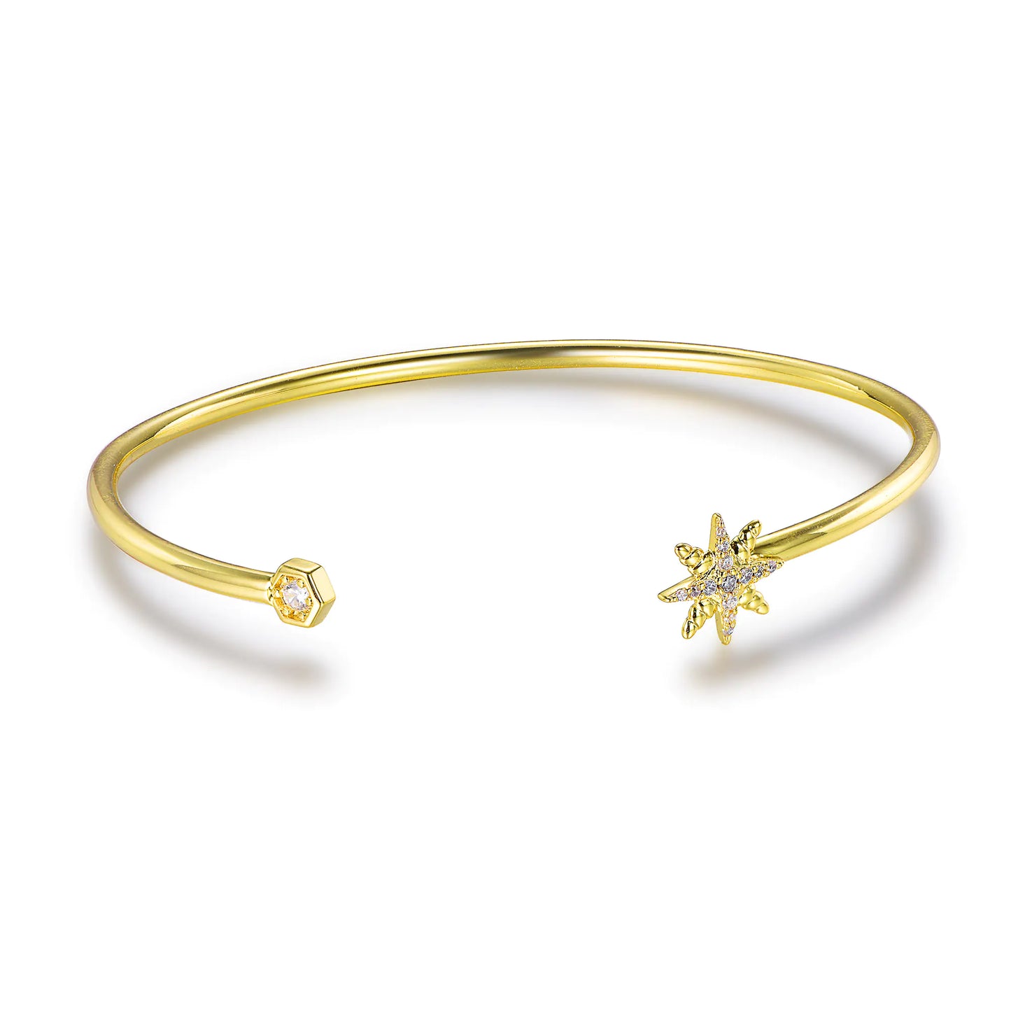 Wholesale Silver Gold Plated CZ Adjustable Open Cuff Bangle