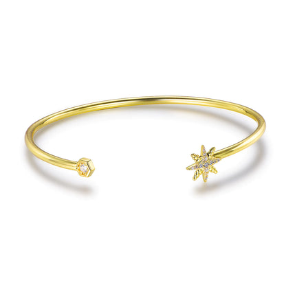 Wholesale Silver Gold Plated CZ Adjustable Open Cuff Bangle