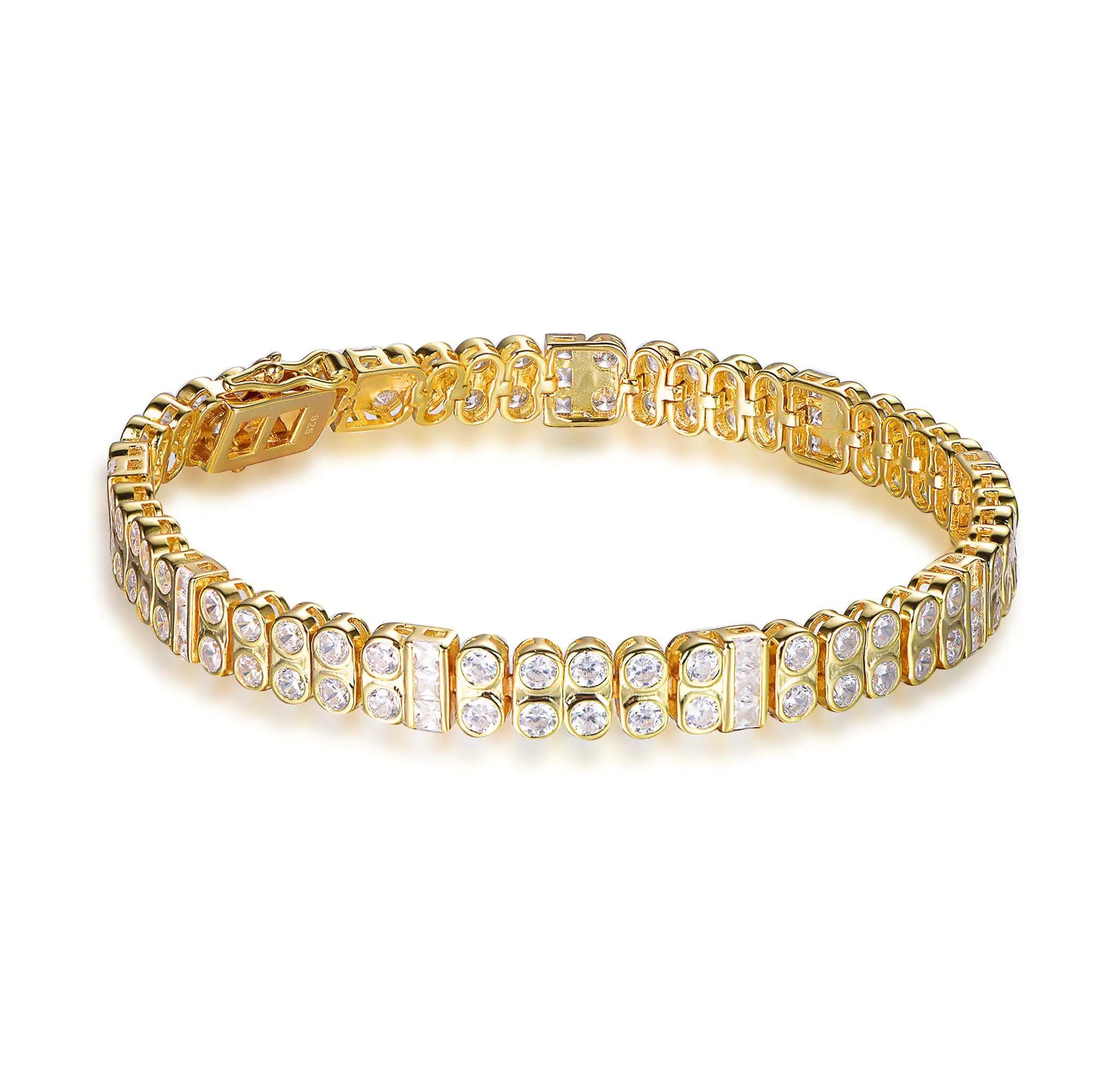 Wholesale Silver Gold Plated CZ Double-Link Personalized Tennis Bracelet