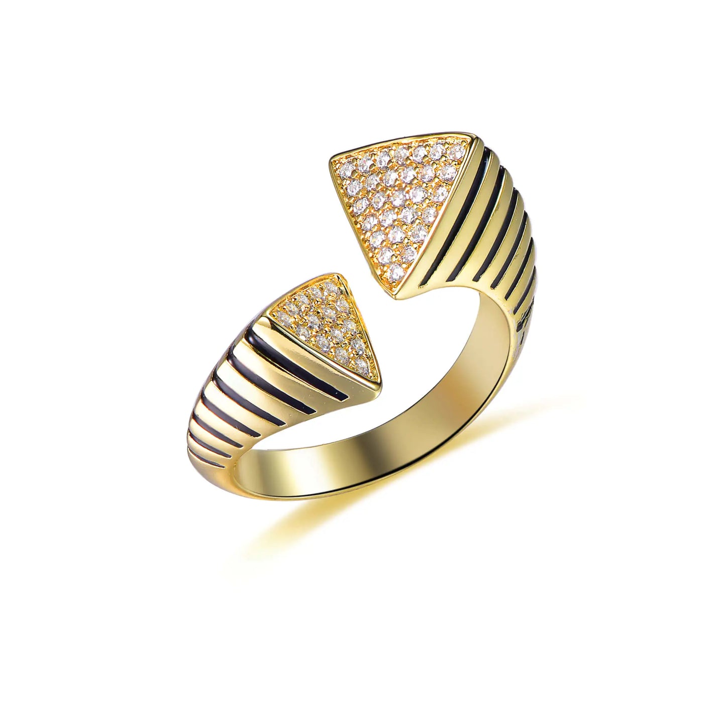 Wholesale Silver Gold Plated CZ & Enamel Open Cuff Personalized Band Rings