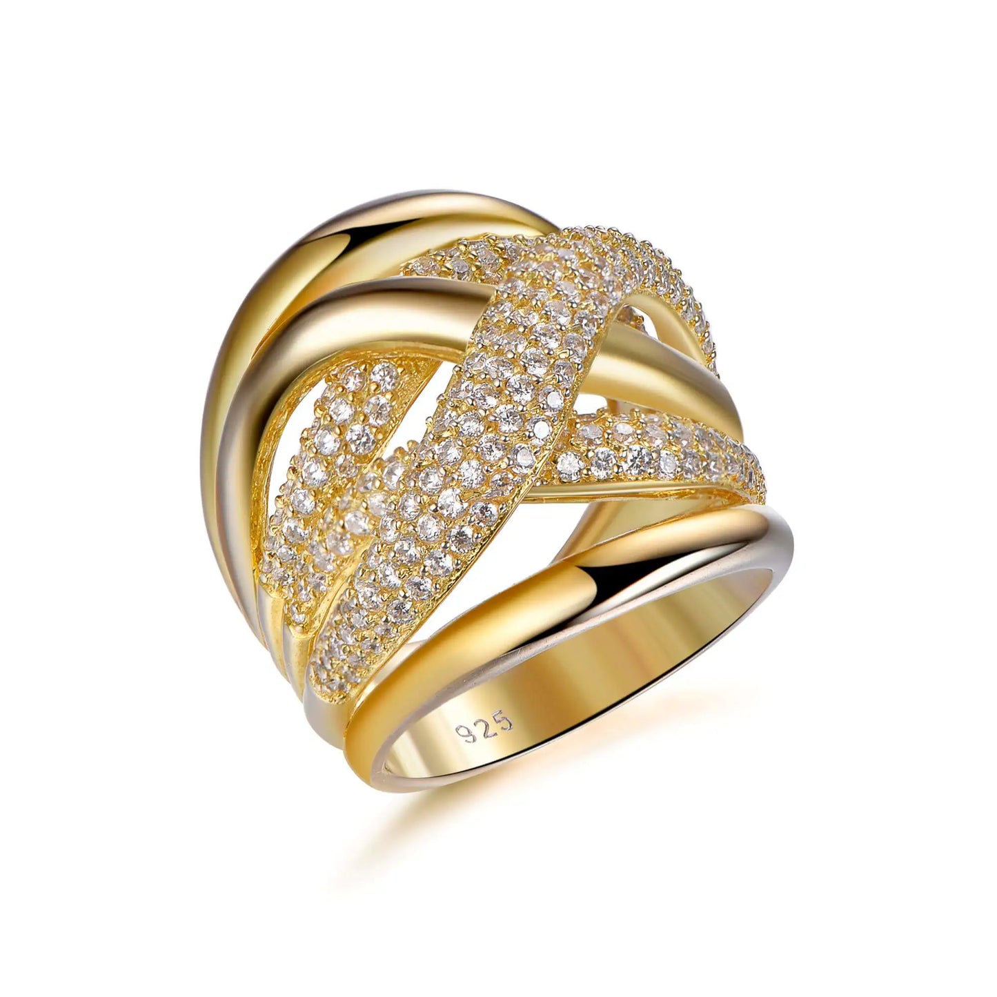 Wholesale Silver Gold Plated CZ Highway Multi Strand Crisscross Ring Designs