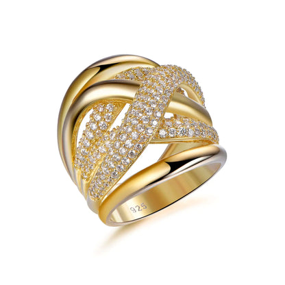 Wholesale Silver Gold Plated CZ Highway Multi Strand Crisscross Ring Designs