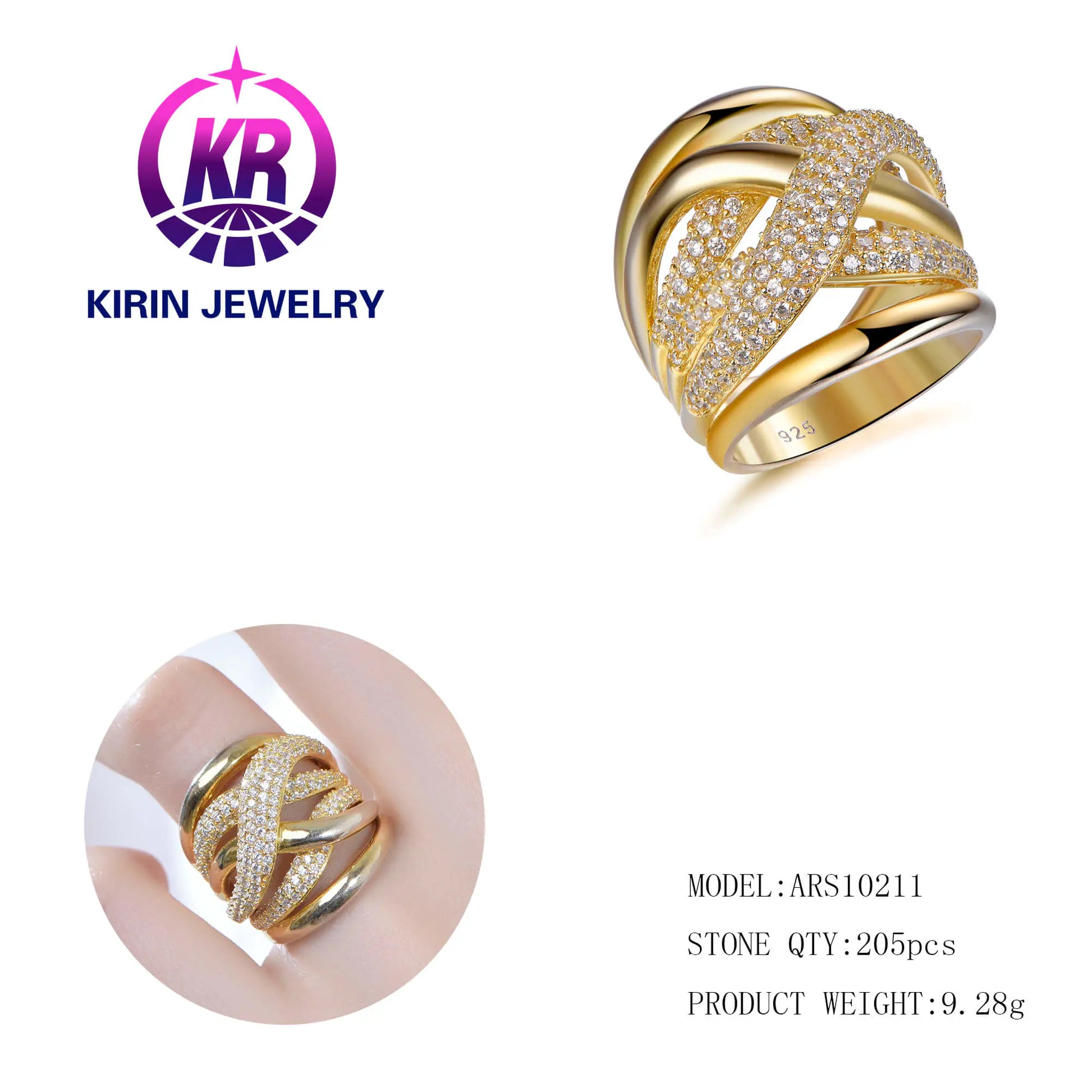 Wholesale Silver Gold Plated CZ Highway Multi Strand Crisscross Ring Designs for Women