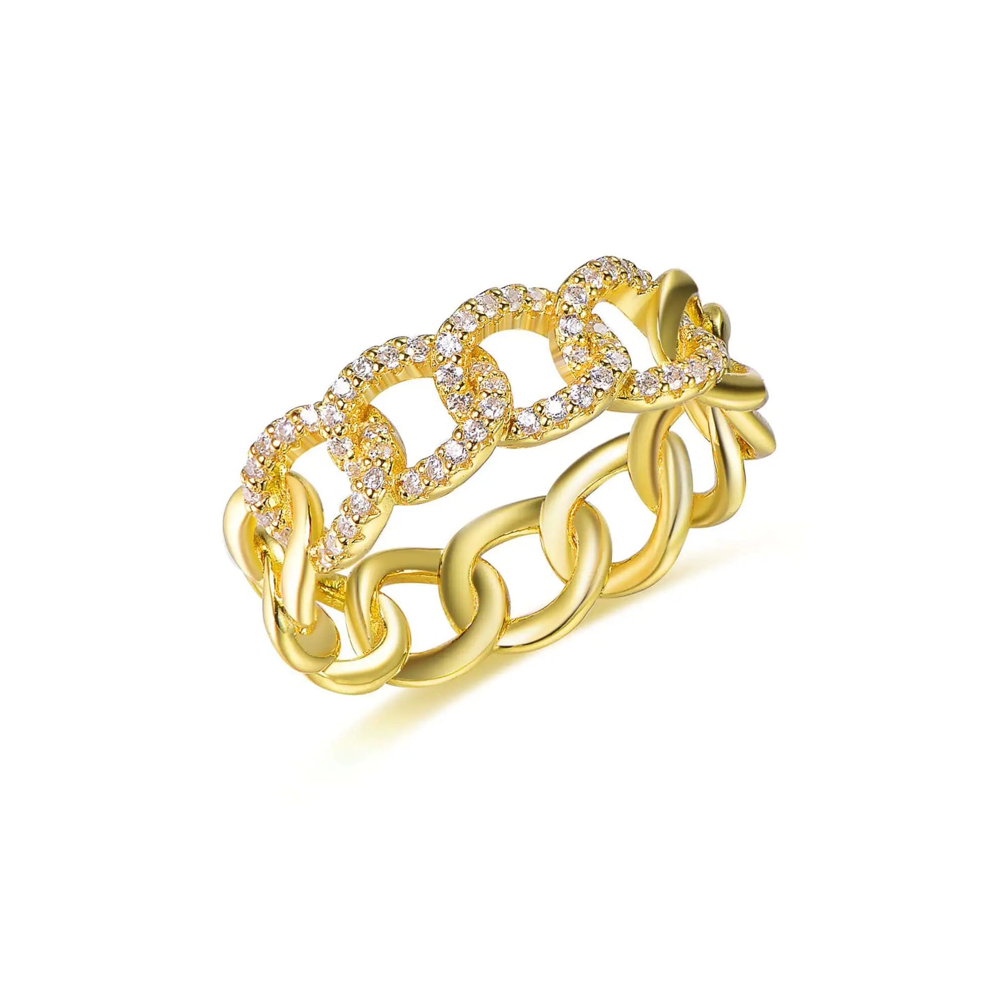 Wholesale Silver Gold Plated CZ Iced Out Personalized Interlocking Ring Jewelry