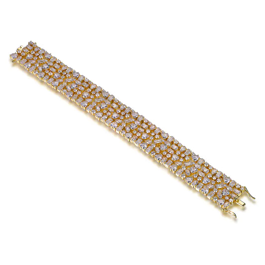 Wholesale Silver Gold Plated Cubic Zircon Net Design Personalization Bracelet