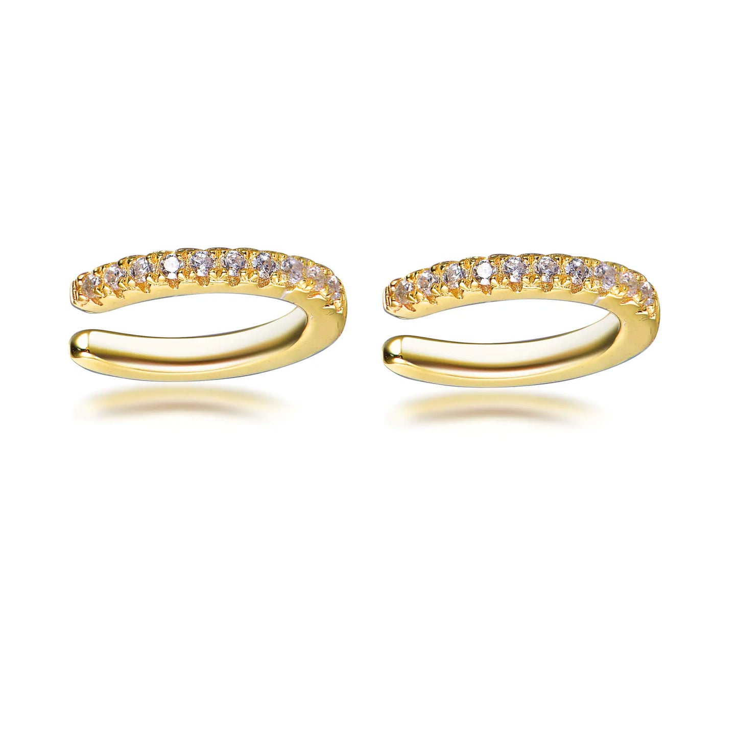 Wholesale Silver Gold Plated CZ Non Pierced Cuff - Set of 2 Ear Cuff Earrings