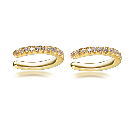 Wholesale Silver Gold Plated CZ Non Pierced Cuff - Set of 2 Ear Cuff Earrings