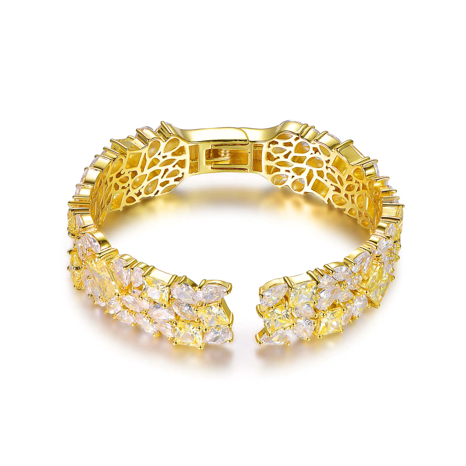 Wholesale Silver Gold Plated CZ Open Bangle Bracelets