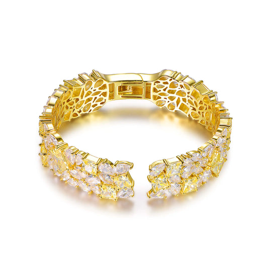 Wholesale Silver Gold Plated CZ Open Bangle Bracelets