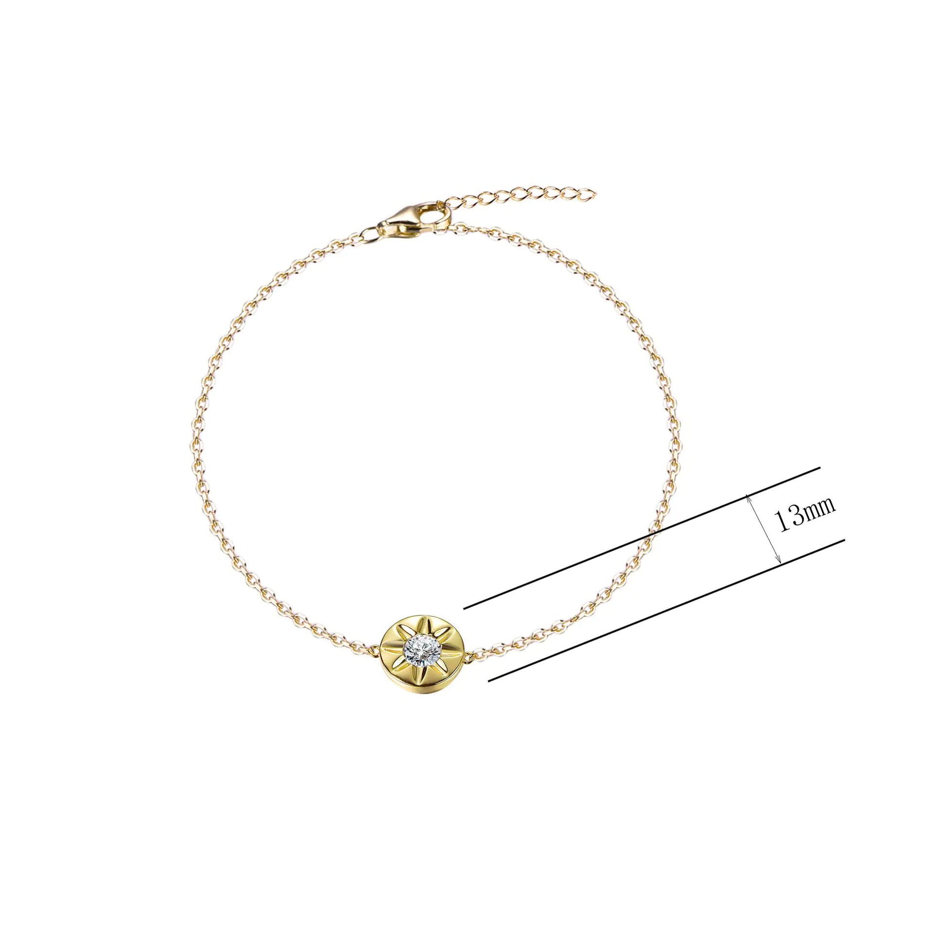 Wholesale Silver Gold Plated CZ Personalized Sun Bracelet