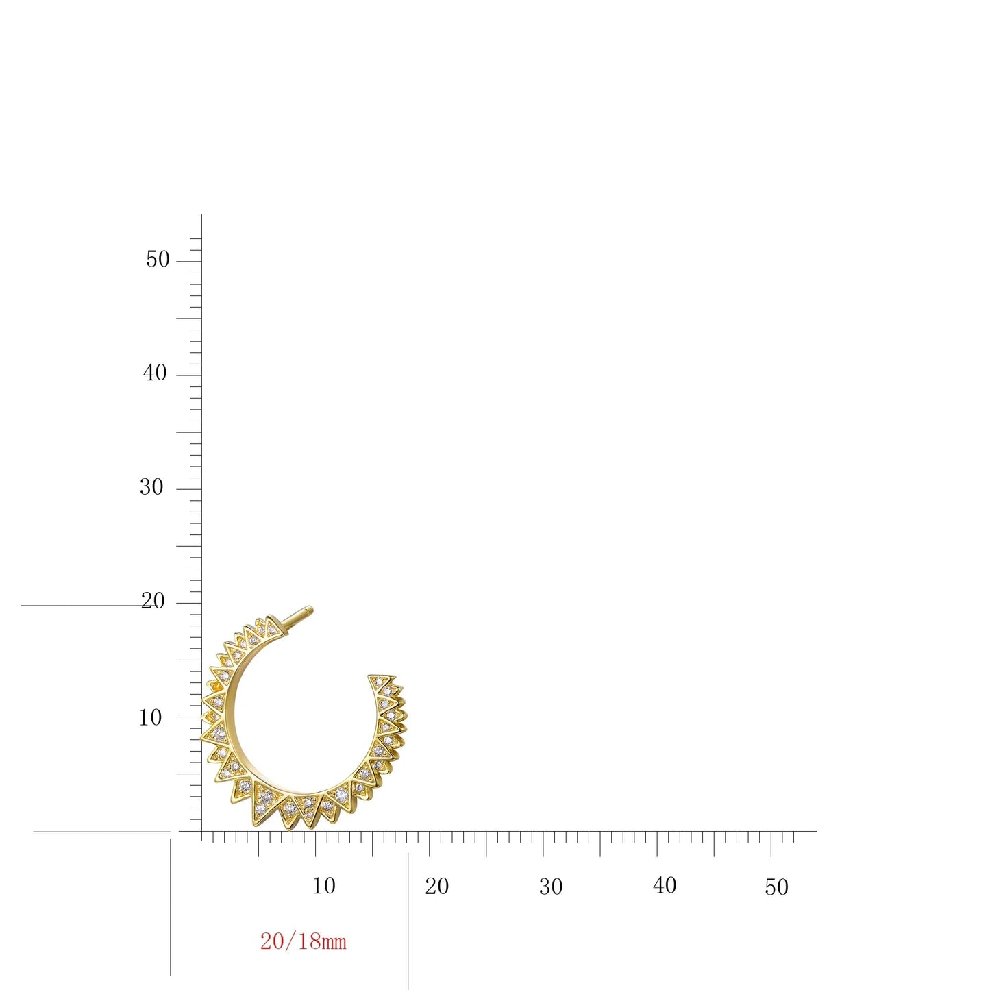 Wholesale Silver Gold Plated CZ Simple Hoop Sun Stud Earrings