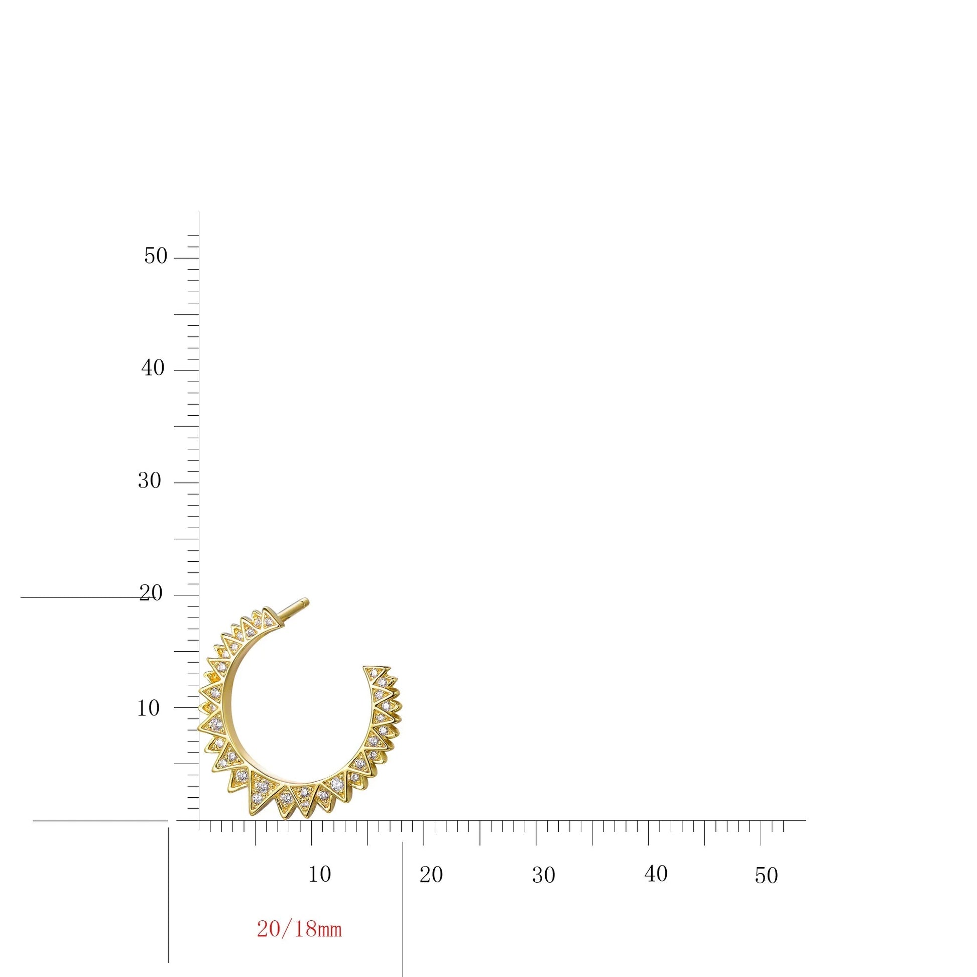 Wholesale Silver Gold Plated CZ Simple Hoop Sun Stud Earrings