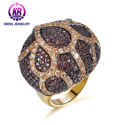 Wholesale Silver Gold Plated CZ Snakeskin Pattern Engagement Unique Statement Rings