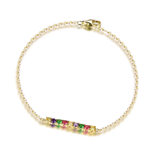 Wholesale Silver Gold Plated CZ & Spinel & Corundum Colored Stone Bracelets​