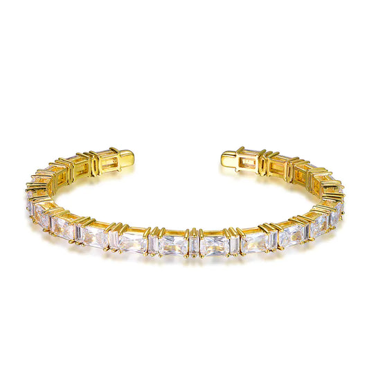 Wholesale Silver Gold Plated CZ Tennis Bracelet Bangle