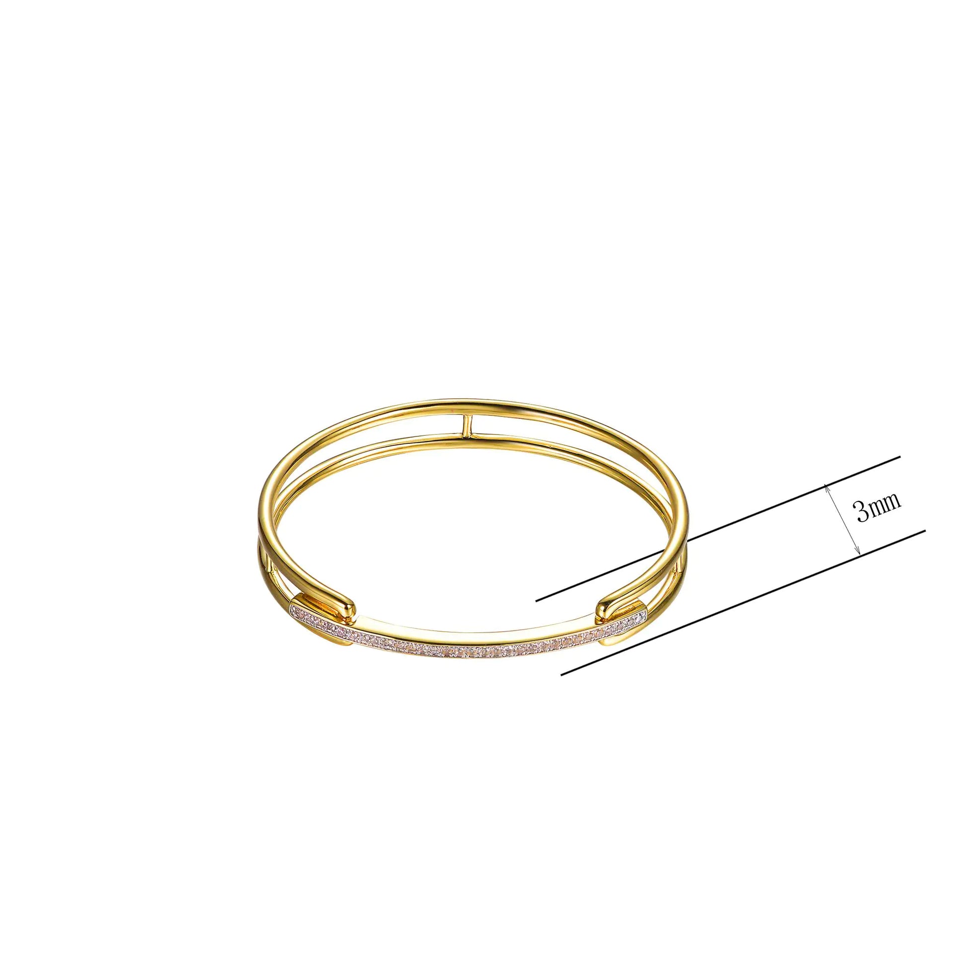 Wholesale Silver Gold Plated CZ Unique Bangle Bracelets