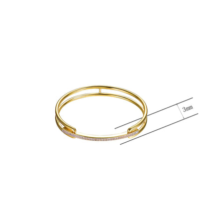 Wholesale Silver Gold Plated CZ Unique Bangle Bracelets