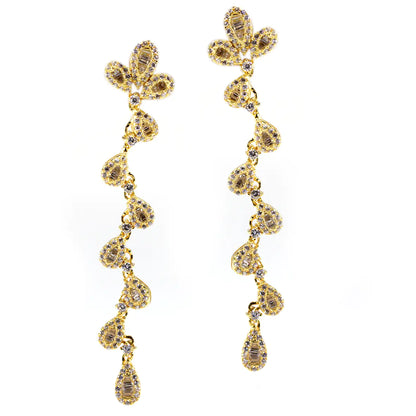 Wholesale Silver Gold Plated Cubic Zircon Earrings Bridal Gold Jewelry Sets