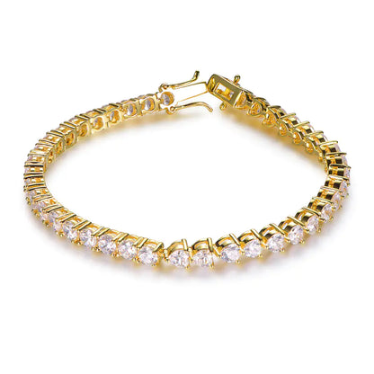 Wholesale Silver Gold Plated Cubic Zircon Heart Shaped Tennis Bracelet​
