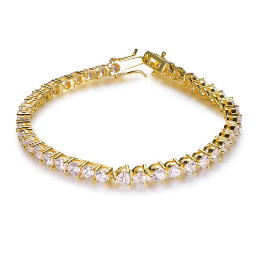 Wholesale Silver Gold Plated Cubic Zircon Heart Shaped Tennis Bracelet​
