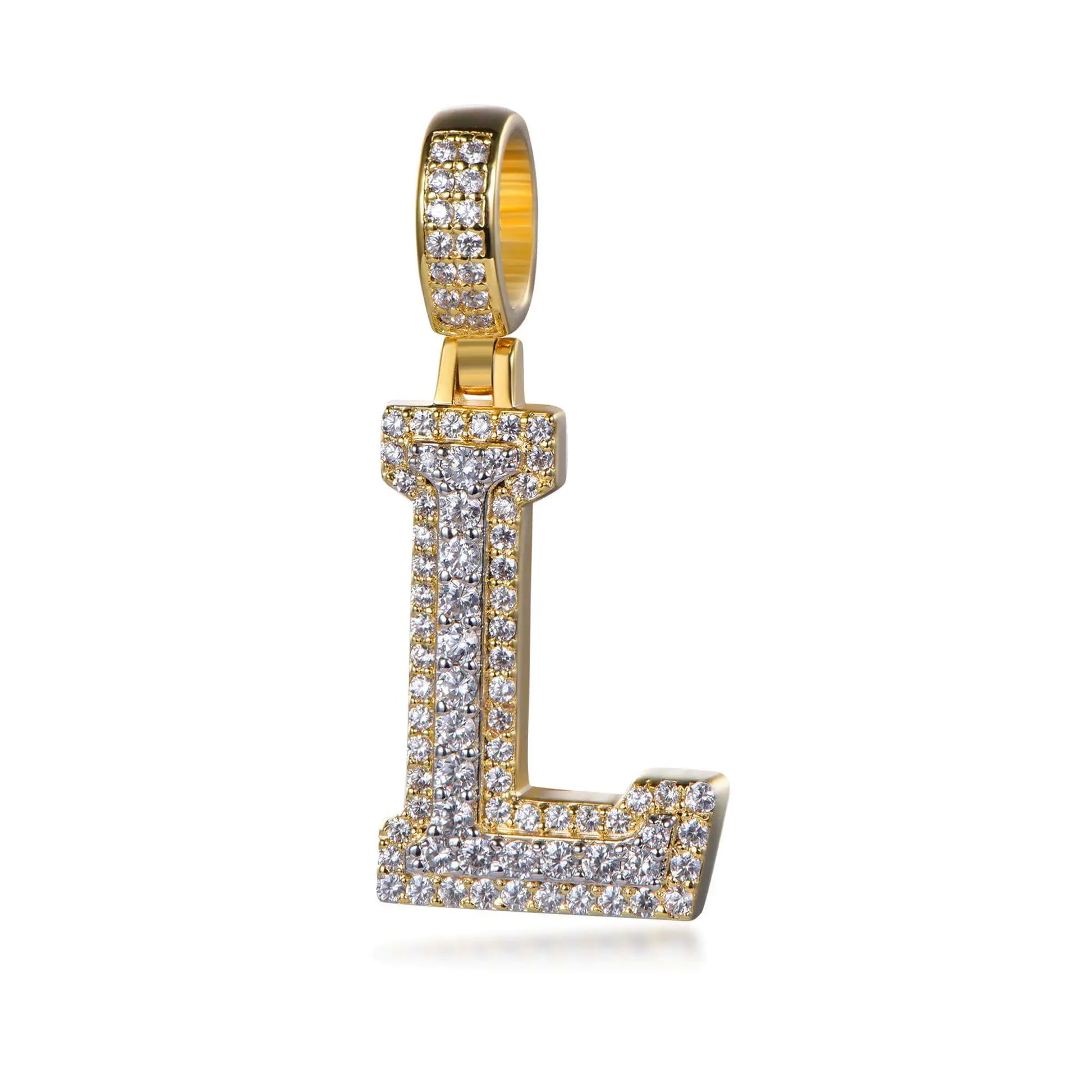 Wholesale Silver Gold Plated Cubic Zircon Personalized Pave Custom Initial Pendant