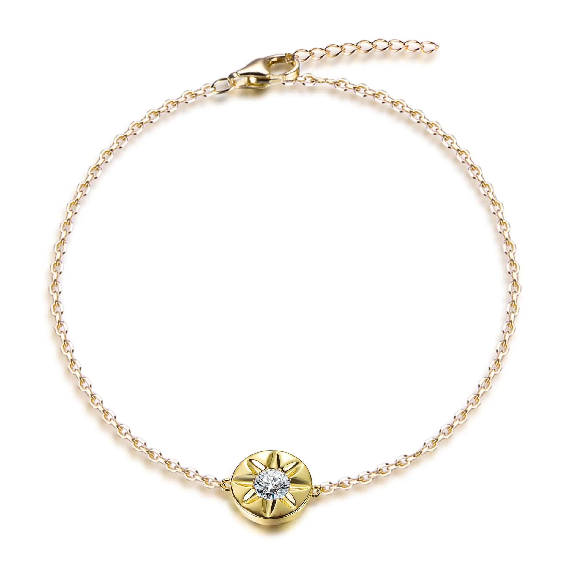 Wholesale Silver Gold Plated Cubic Zircon Personalized Sun Bracelet