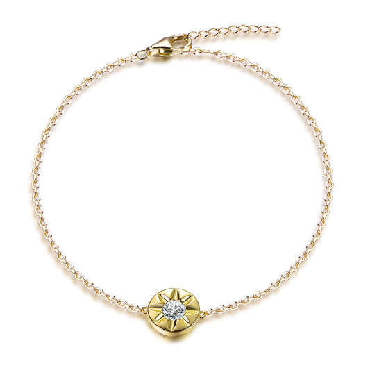 Wholesale Silver Gold Plated Cubic Zircon Personalized Sun Bracelet