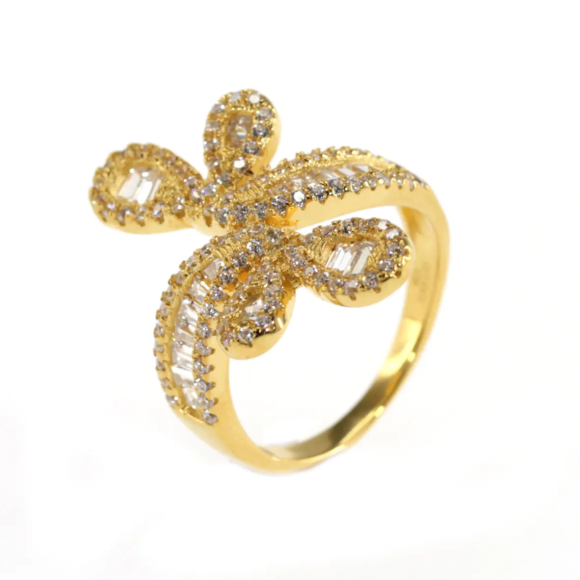 Wholesale Silver Gold Plated Cubic Zircon Ring Bridal Gold Jewelry Sets