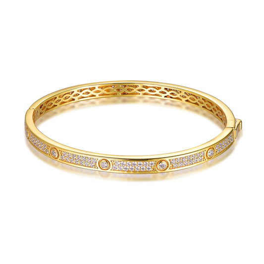 Wholesale Silver Gold Plated Cubic Zircon Simple Bangle Bracelets​