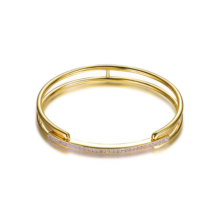 Wholesale Silver Gold Plated Cubic Zircon Unique Bangle Bracelets