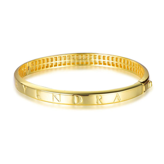 Wholesale Silver Gold Plated Custom Letters Simple Design Bangles