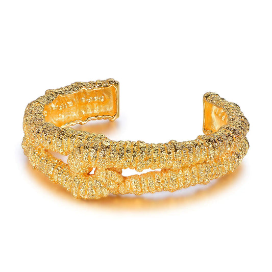 Wholesale Silver Gold Plated Double Layer Bump Open Vintage Bangles​