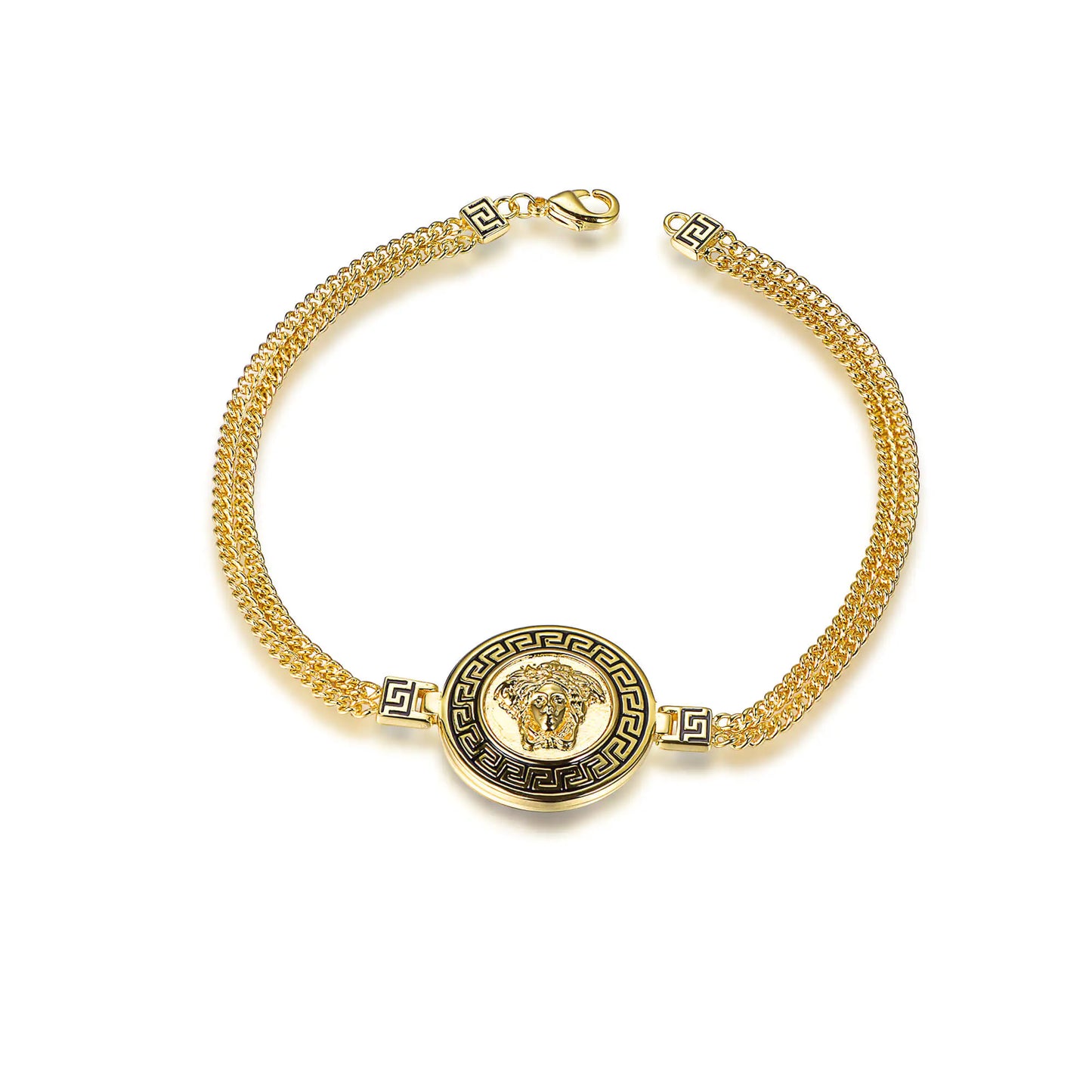 Wholesale Silver Gold Plated Enamel Egyptian Medusa Chain Bracelet​