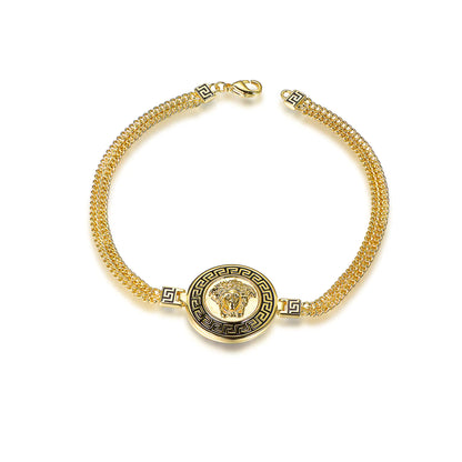 Wholesale Silver Gold Plated Enamel Egyptian Medusa Chain Bracelet​
