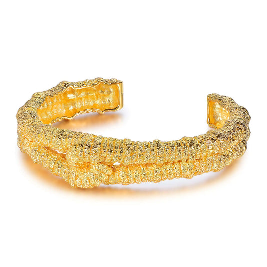 Wholesale Silver Gold Plated Hammered Irregular Chunky Cuff Bangle