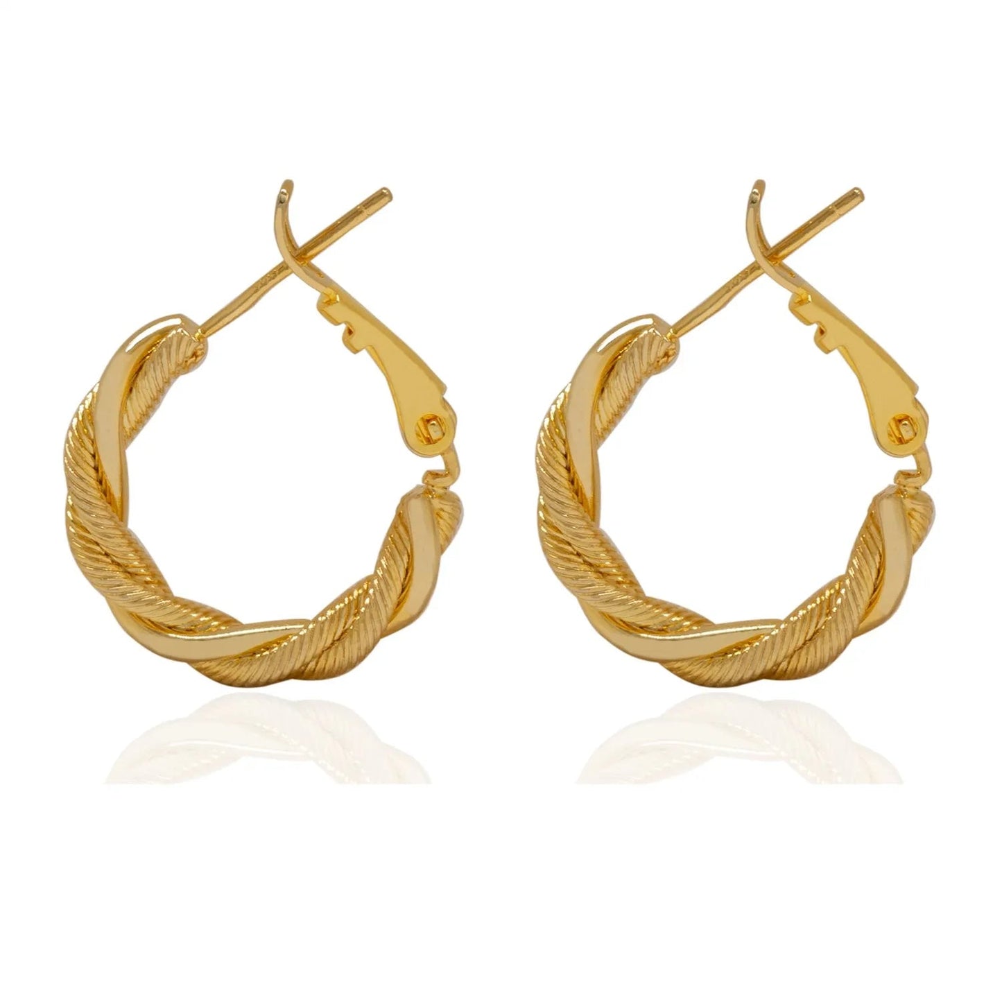 Wholesale Silver Gold Plated Irregular U-Shape Design Personality Twist Hoop Earrings