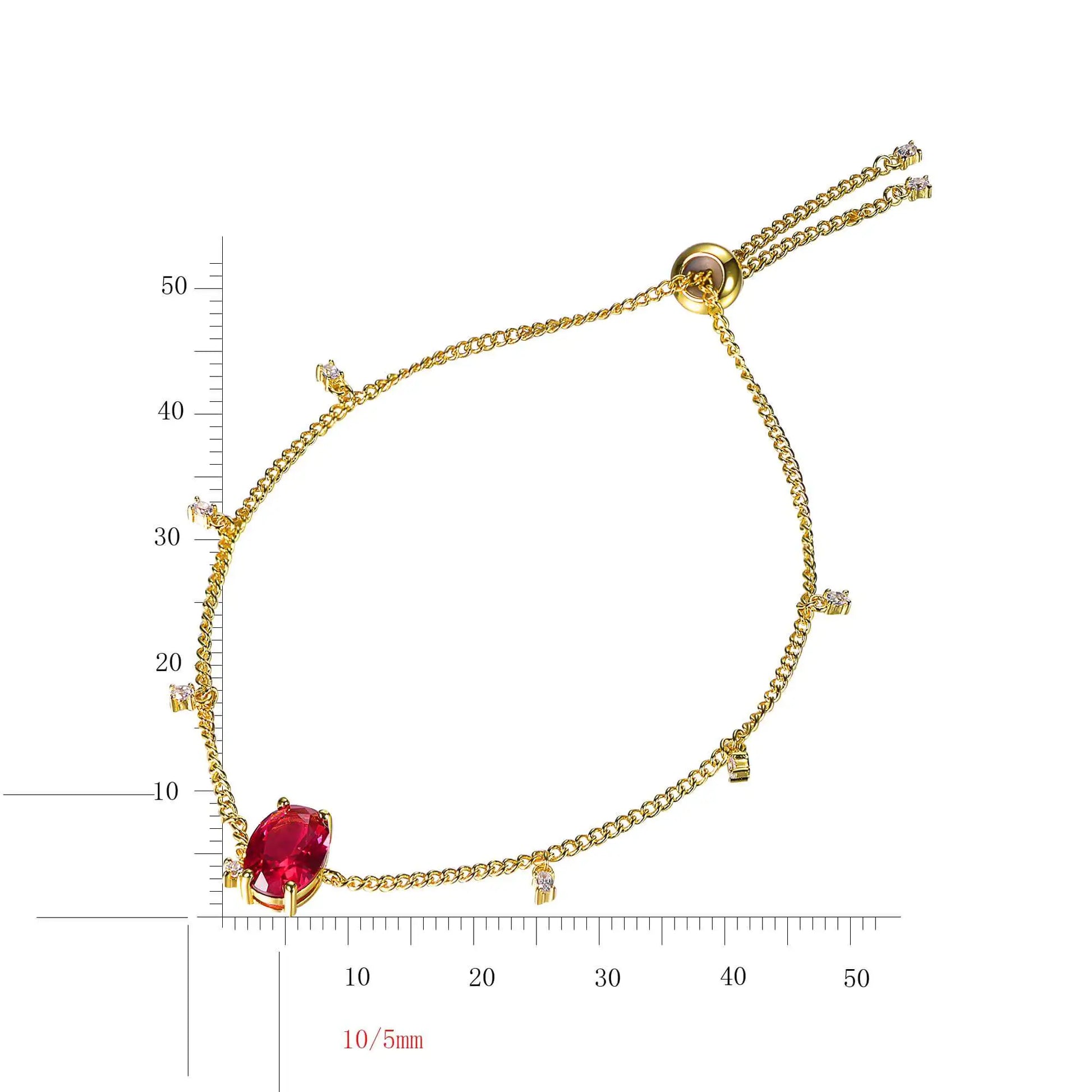 Wholesale Silver Gold Plated Lab Created Ruby Bracelet