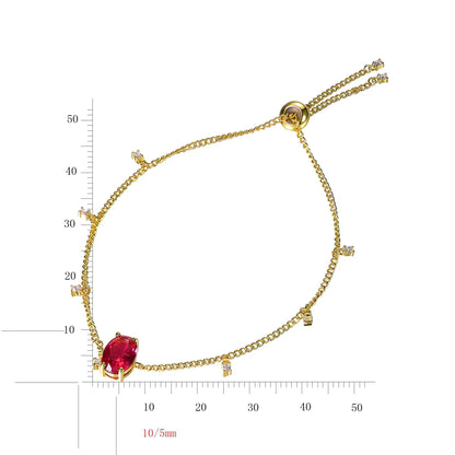 Wholesale Silver Gold Plated Lab Created Ruby Bracelet
