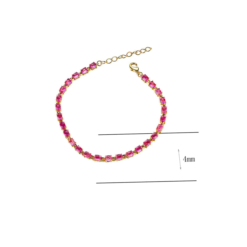 Wholesale Silver Gold Plated Lab Created Ruby Tennis Bracelets