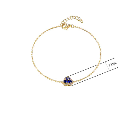 Wholesale Silver Gold Plated Lab Sapphire 3 Stone Bracelet