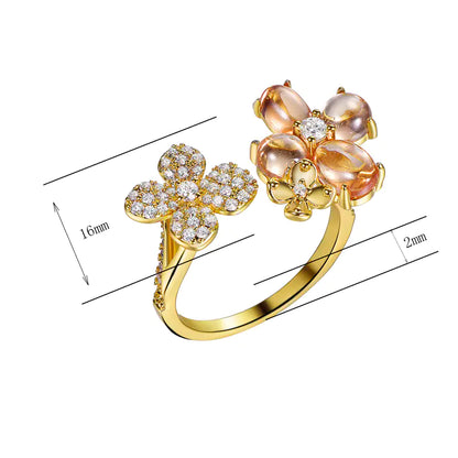 Wholesale Silver Gold Plated Open Personalized Flower Ring