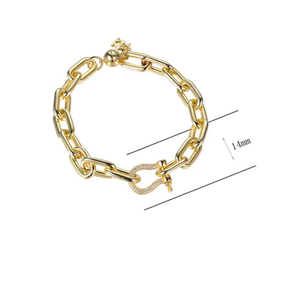 Wholesale Silver Gold Plated Paperclip Link Chunky Statement Bracelet