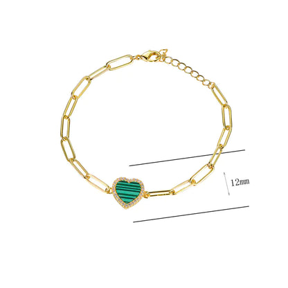 Wholesale Silver Gold Plated Paperclip Link Heart Shaped Bracelet