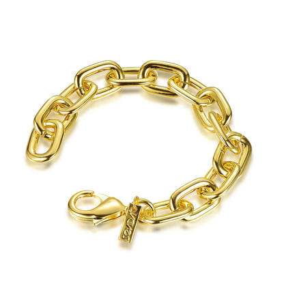 Wholesale Silver Gold Plated Personalized Oval Large Link Chunky Chain Bracelet