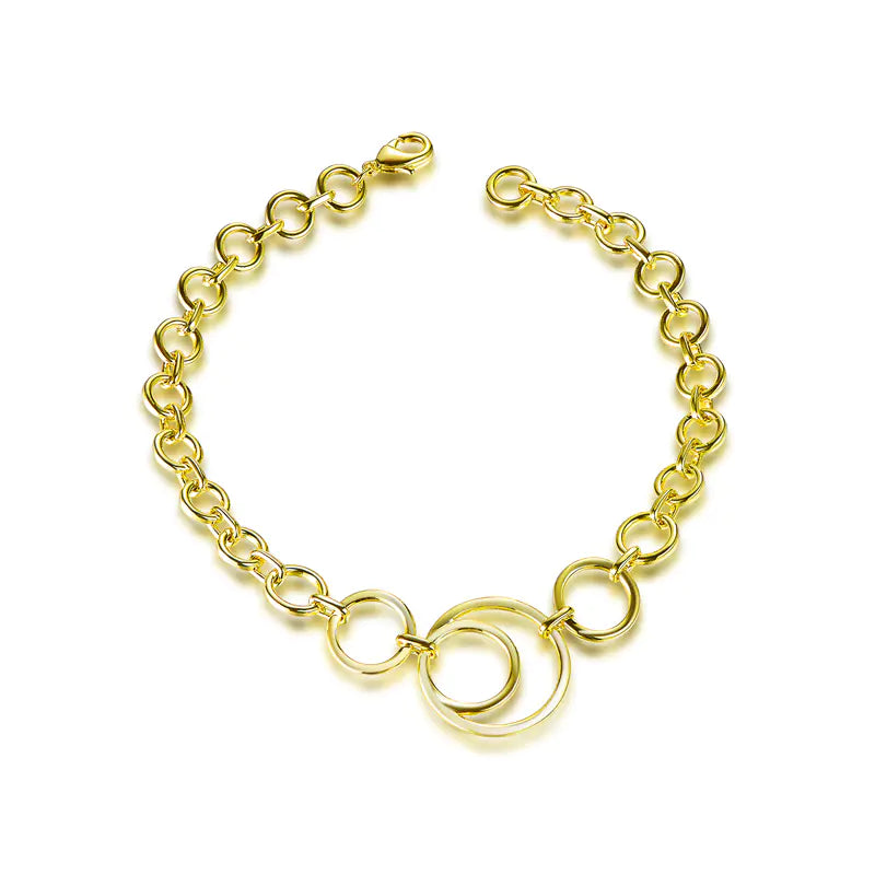 Wholesale Silver Gold Plated Personalized Simple Circle Link Bracelet