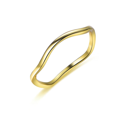 Wholesale Silver Gold Plated Simple Thin Stackable Twisted Wave Band Ring
