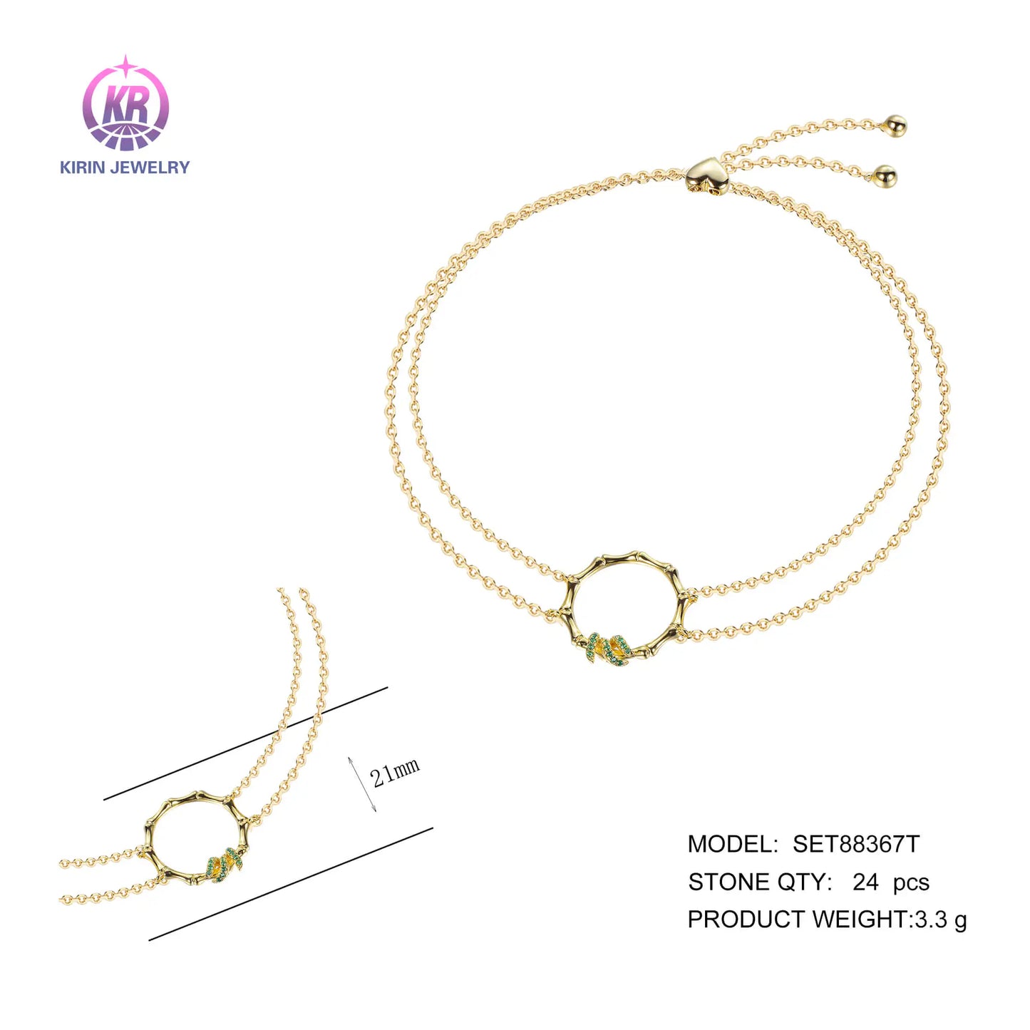 Wholesale Silver Gold Plated Spinel Multi Strand Thin Line Bracelets for Women