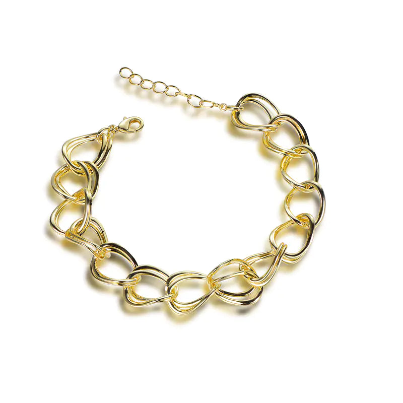 Wholesale Silver Gold Plated Statement Gold-Tone Chain Link Bracelet