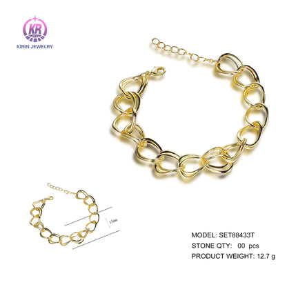 Wholesale Silver Gold Plated Statement Gold-Tone Chain Link Bracelet for Women
