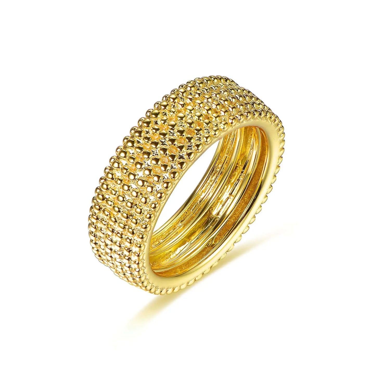 Wholesale Silver Gold Plated Statement Gold-Toned Domed Simple Plain Ring